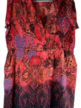 Speed Control New York Boho Paisley Sleeveless Dress 2X